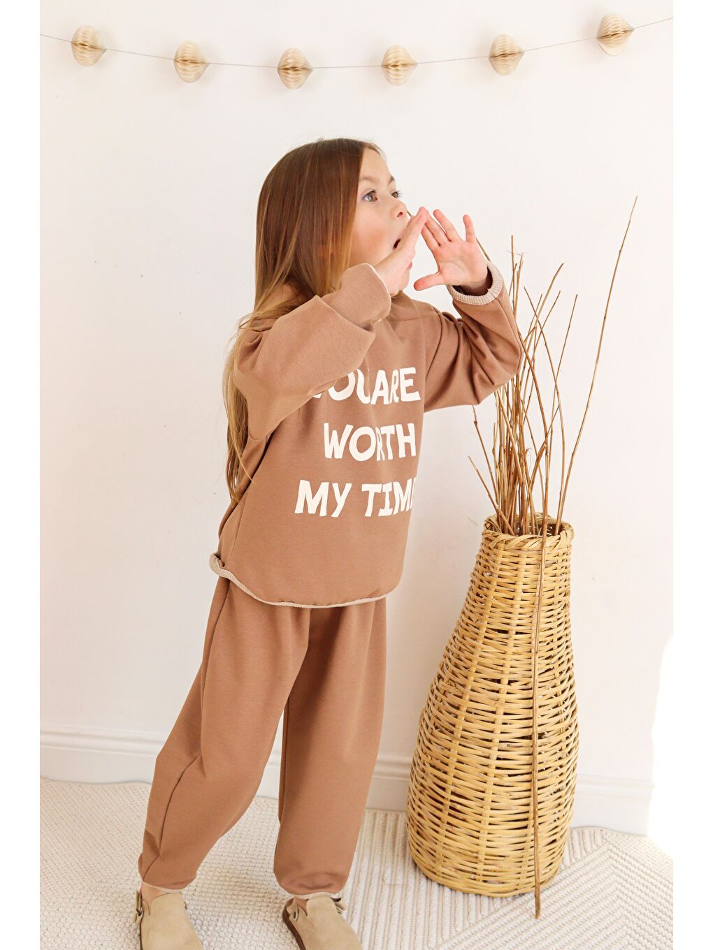 Kahverengi 2 Li Takım Baskılı İki İp-1