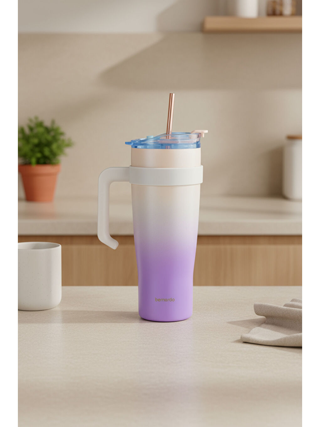 Alto Pipetli Termos Bardak Pembe 1000ml-2