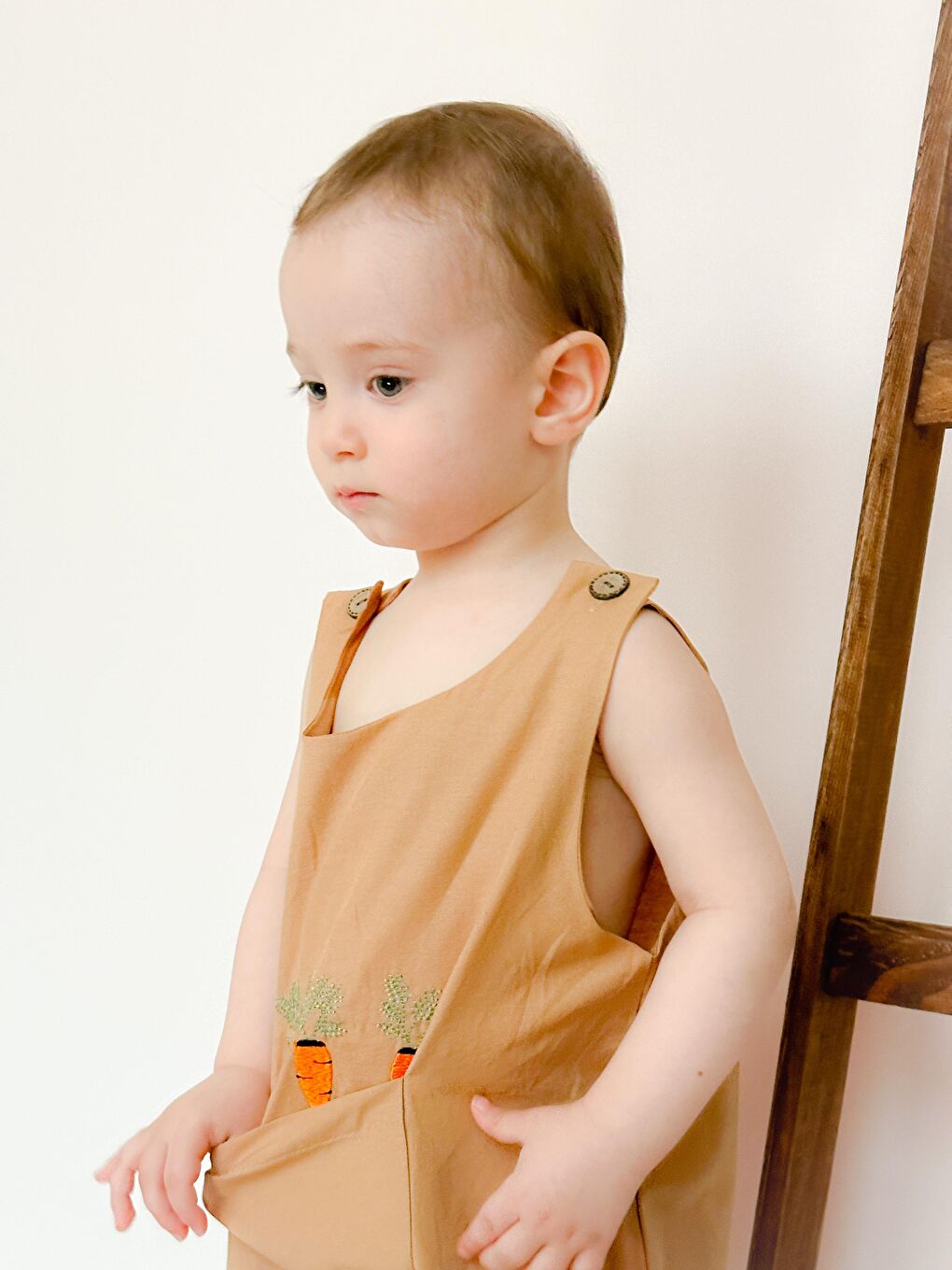 Kahverengi Nakışlı Yazlık Efil Tulum-1