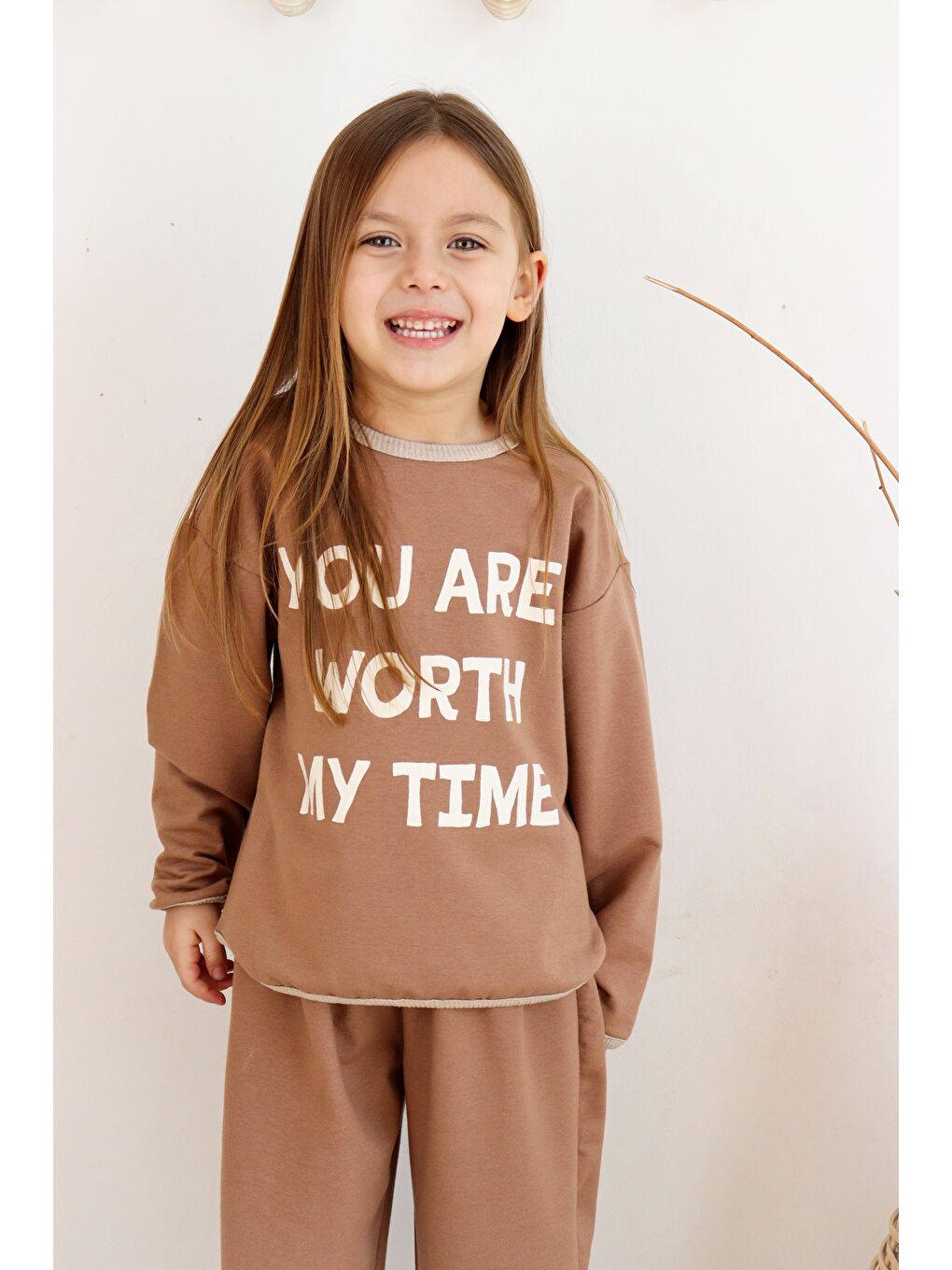 Kahverengi 2 Li Takım Baskılı İki İp-3