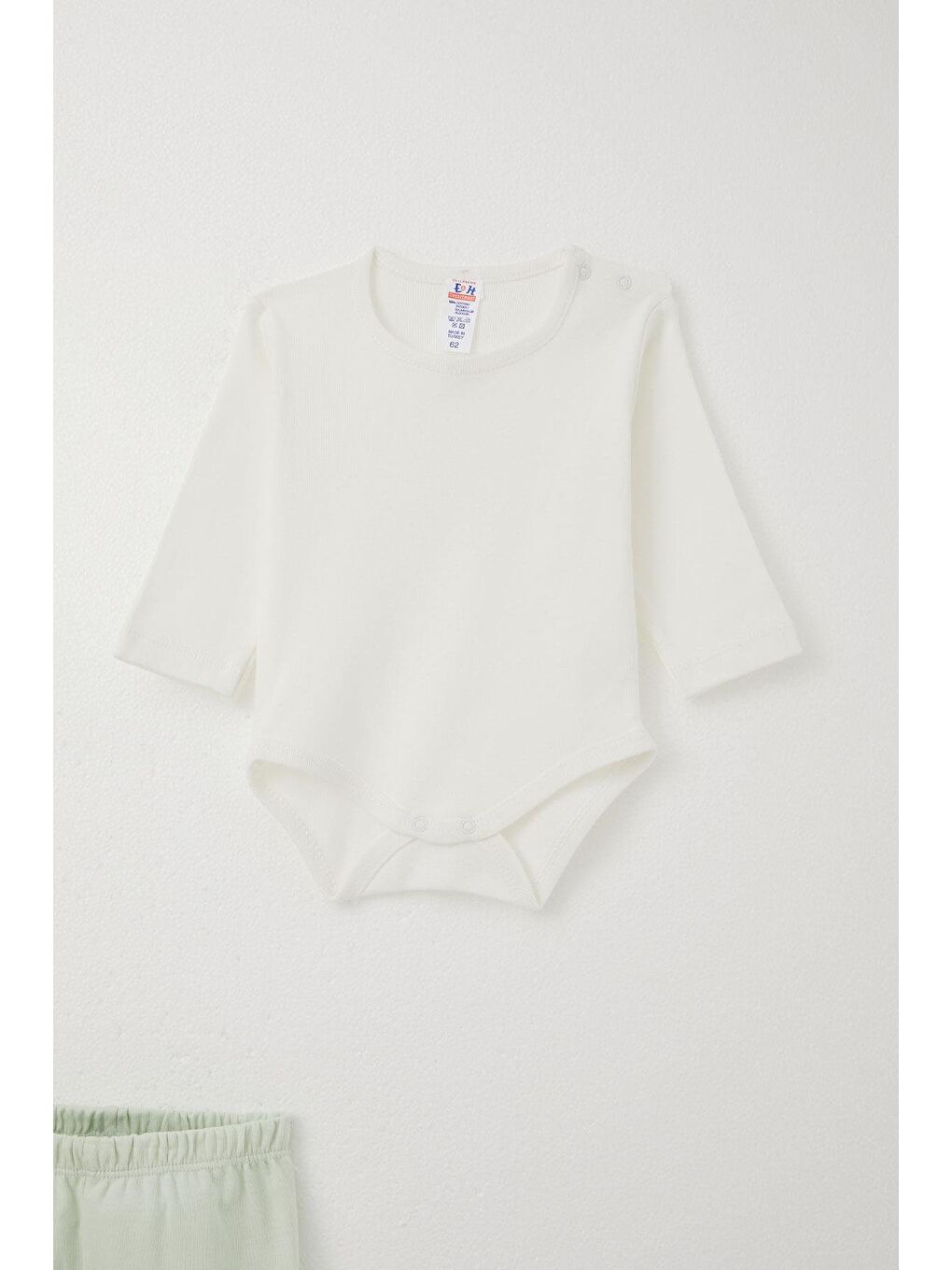 Turkuaz Erkek Bebek Zıbınlı 3 Lü Takım Sevimli Şapkalı Köpekçik Nakışlı Su Yeşili (4 Ay-1 Yaş)-1