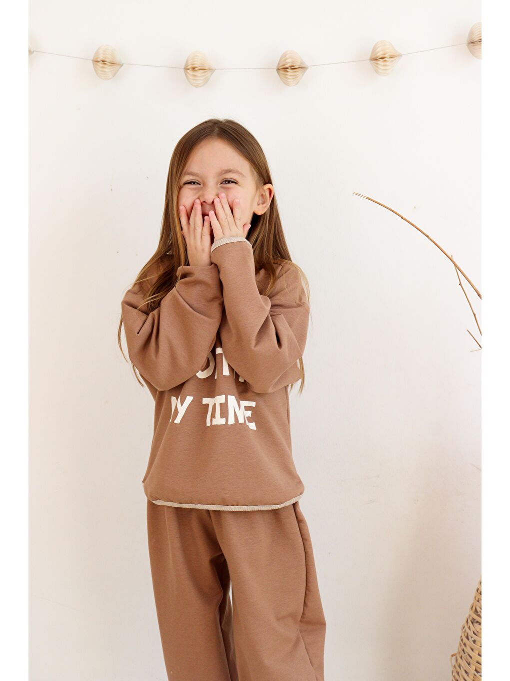 Kahverengi 2 Li Takım Baskılı İki İp-4