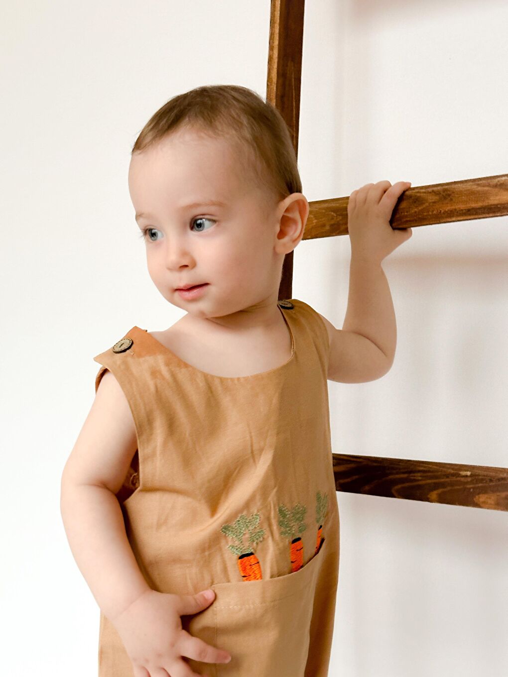 Kahverengi Nakışlı Yazlık Efil Tulum-5