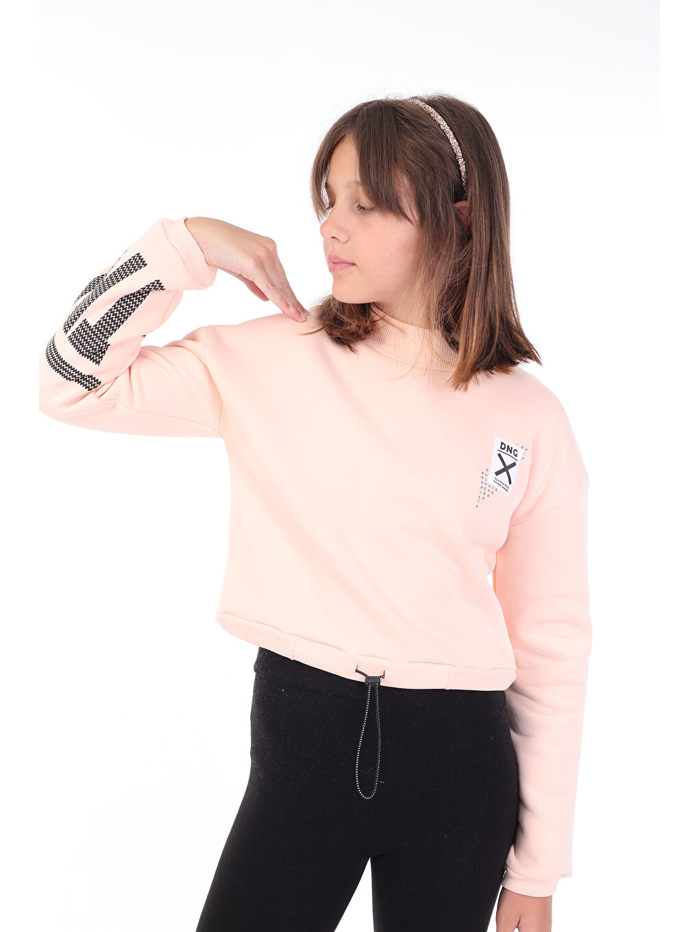 Pembe Kız Çocuk Baskılı Sweatshirt