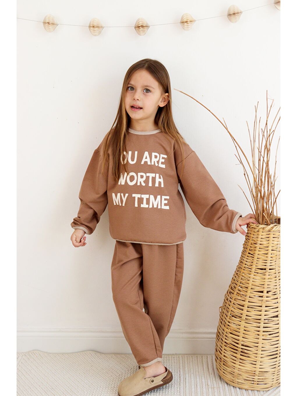 Kahverengi 2 Li Takım Baskılı İki İp-6