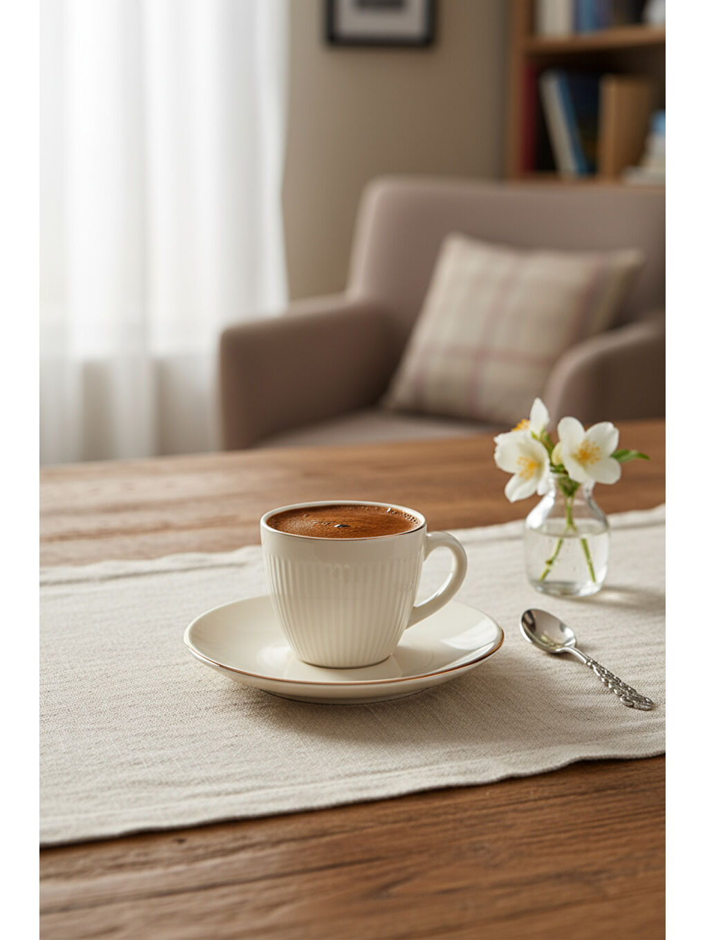 Sarı Supra 6 Kişilik Fincan Takımı Altın-3