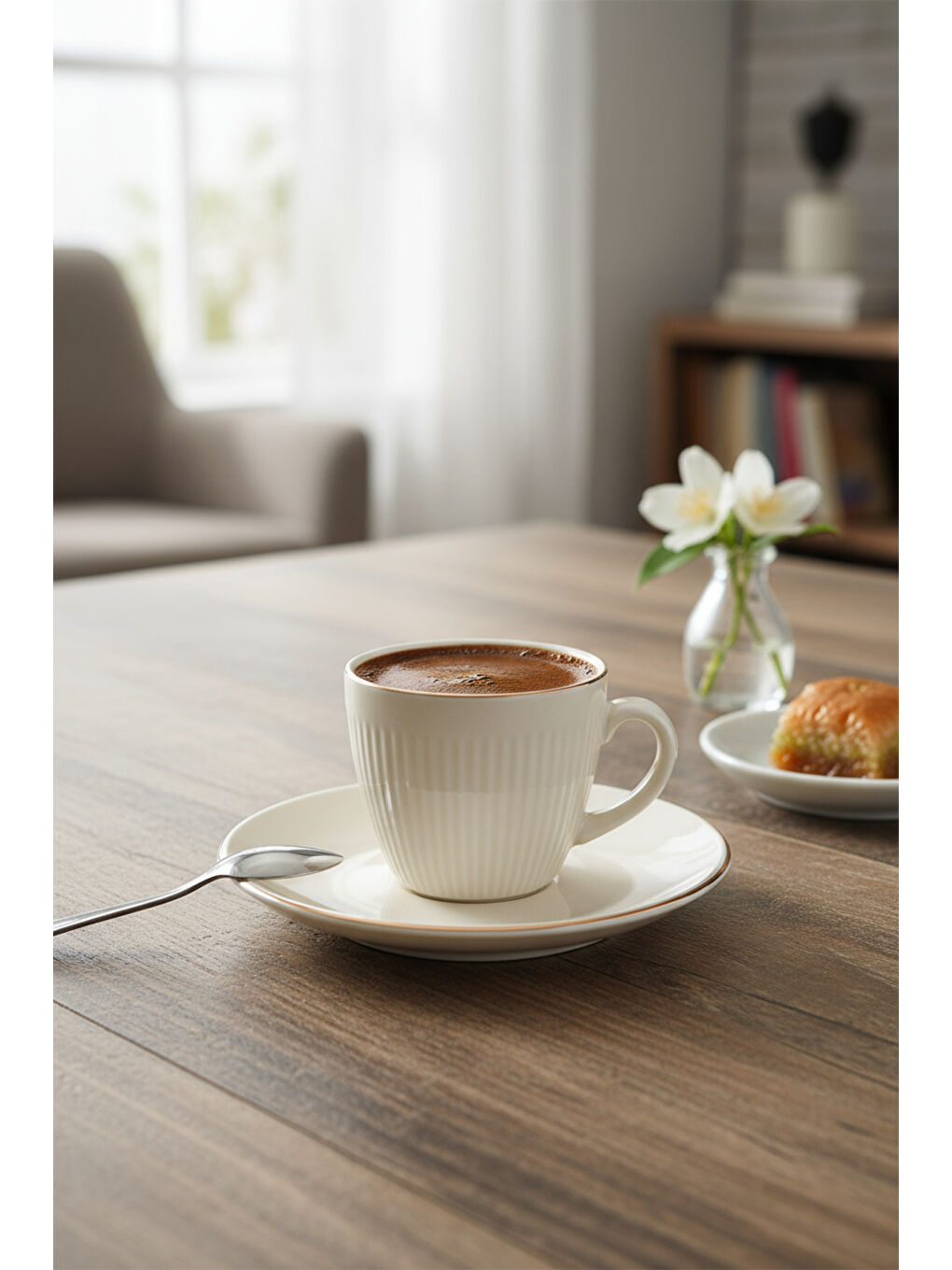 Sarı Supra 6 Kişilik Fincan Takımı Altın-4