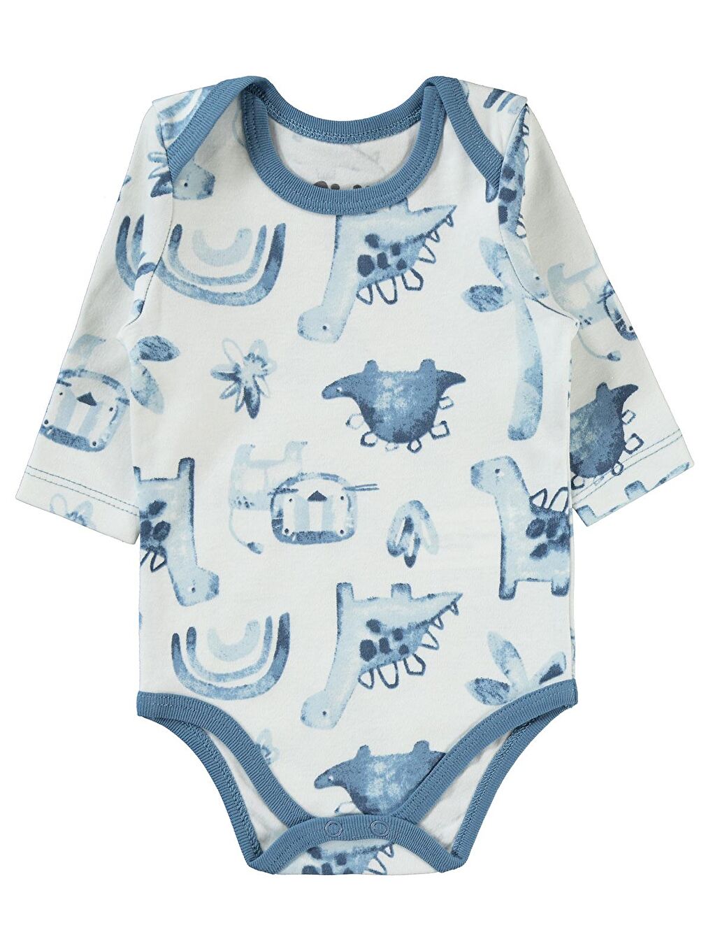 Baby Erkek Bebek 2'li Çıtçıtlı Badi 3-12 Ay İndigo-2