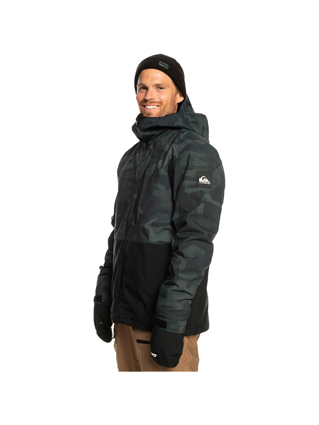 Haki Mission Printed Block Erkek Yeşil Snowboard Ceketi Kayak Montu-1