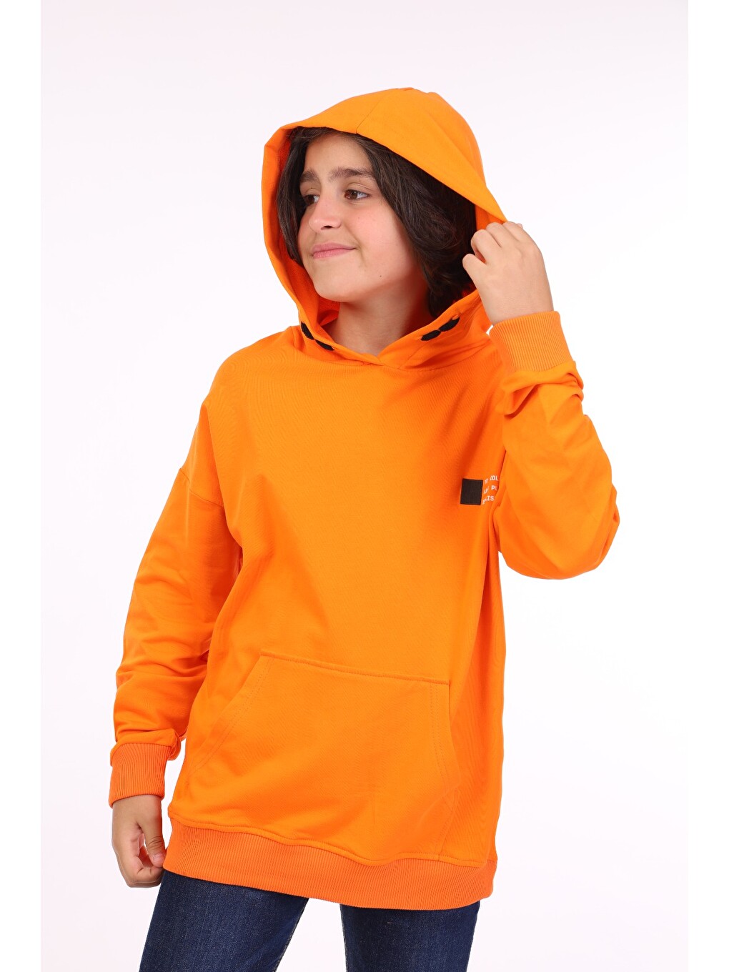 Turuncu Erkek Çocuk Baskılı Sweatshirt