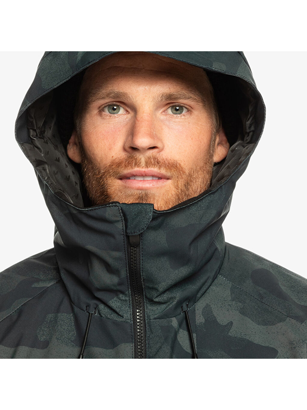 Haki Mission Printed Block Erkek Yeşil Snowboard Ceketi Kayak Montu-2