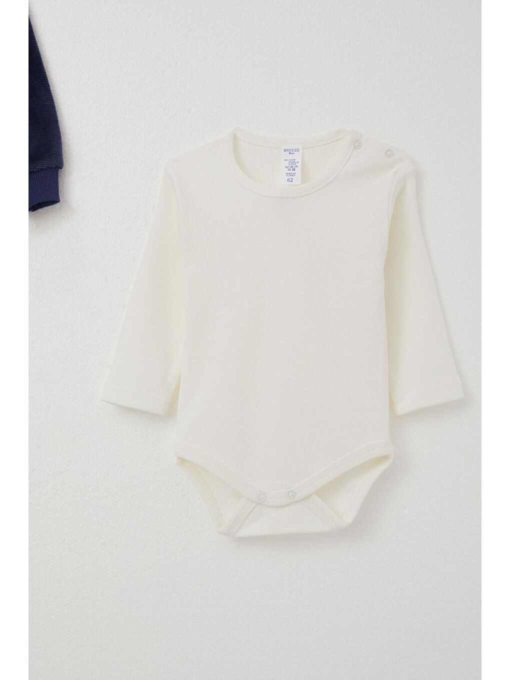 Erkek Bebek Zıbınlı 3 Lü Takım Sevimli Tavşan Nakışlı Lacivert (4 Ay-1 Yaş)-2