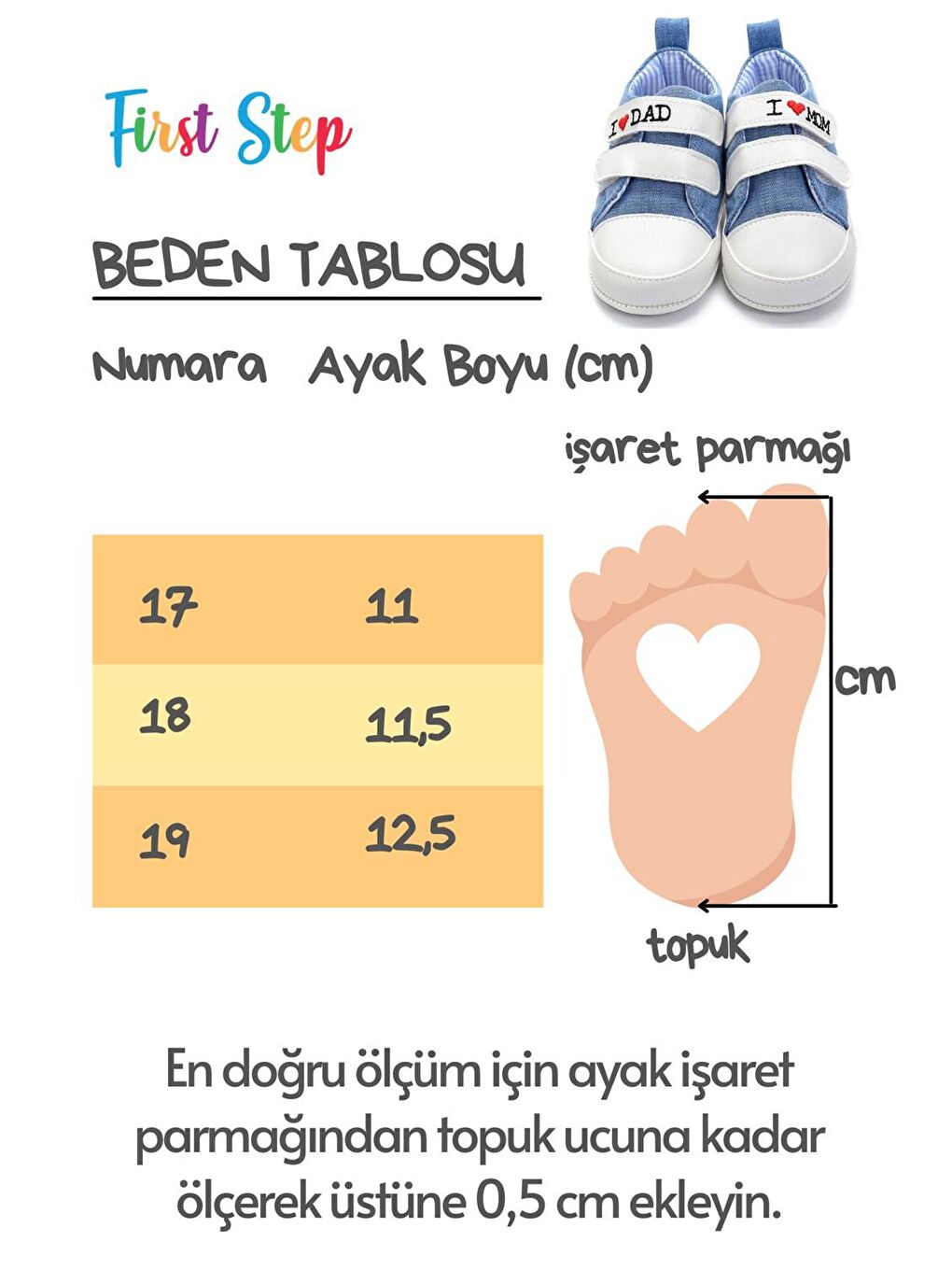 Mavi I Love Mom and Dad Patik G-2287-5