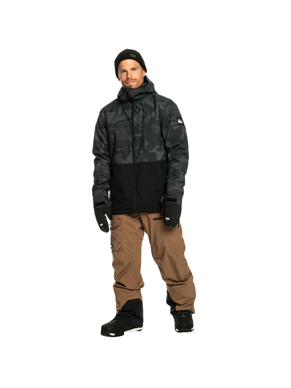 Haki Mission Printed Block Erkek Yeşil Snowboard Ceketi Kayak Montu-7