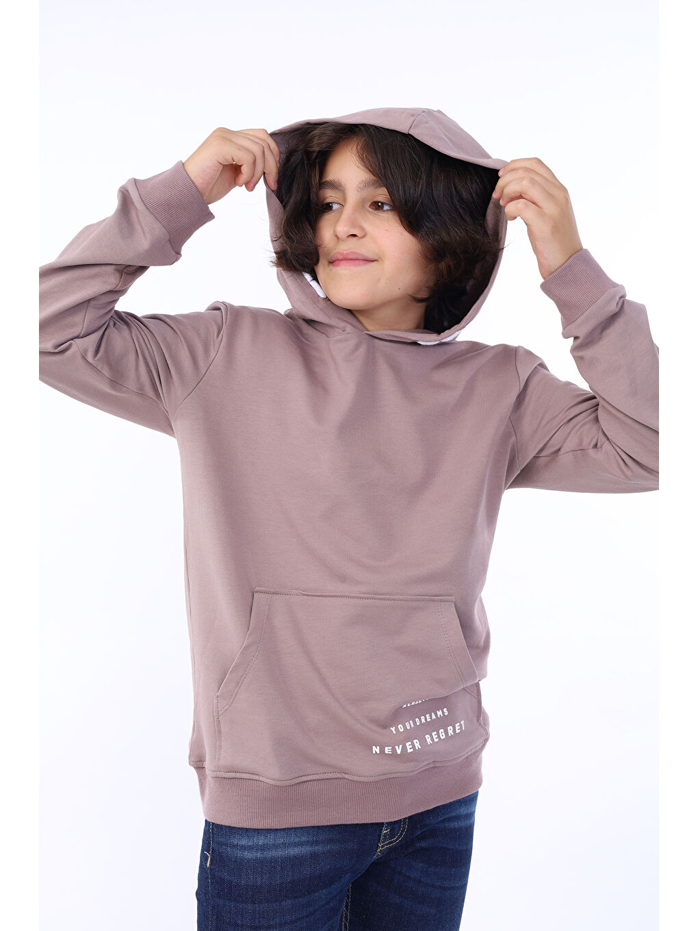 Kahverengi Erkek Çocuk Baskılı Sweatshirt-2