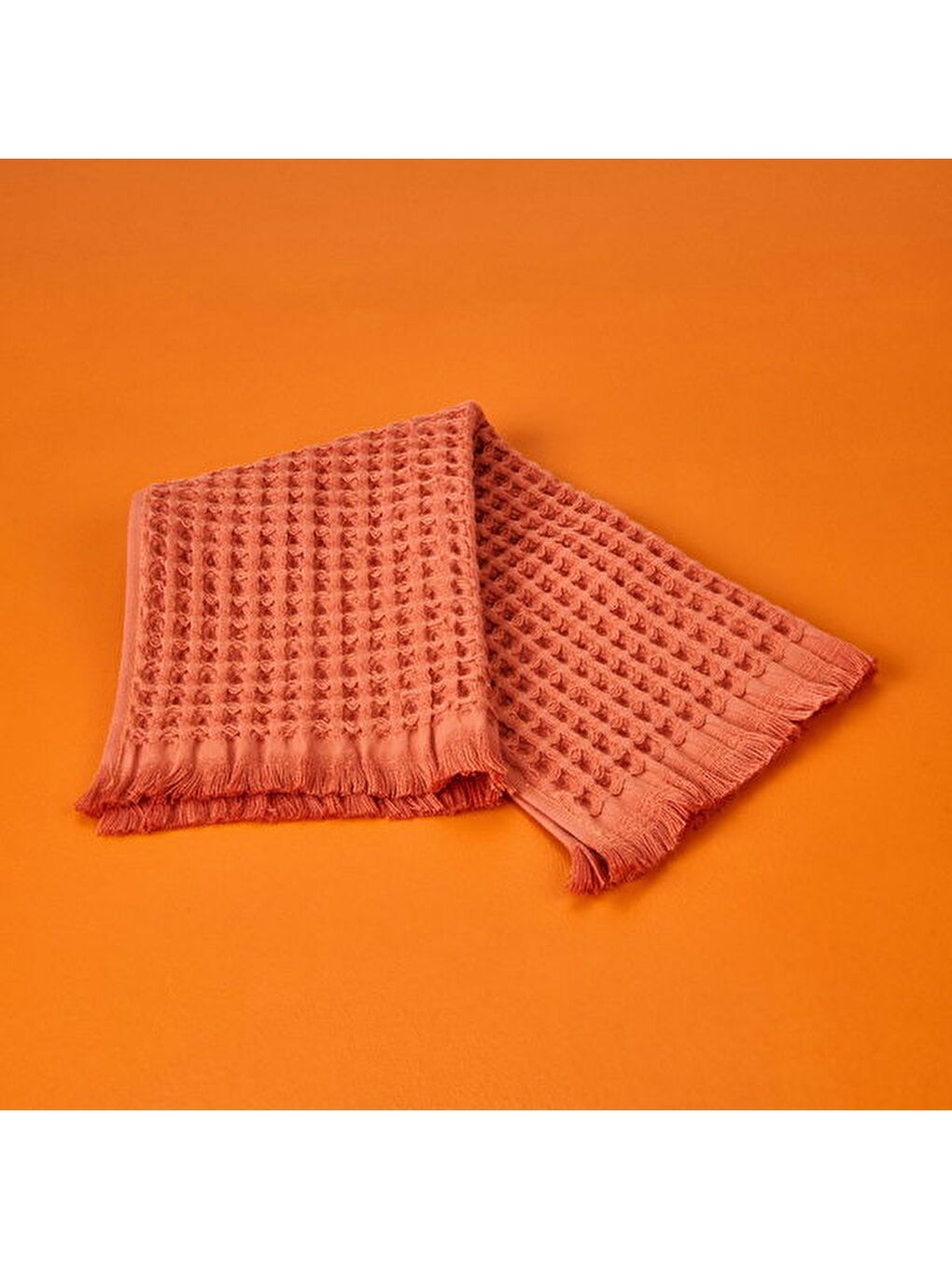 Kahverengi Soft Waffle Mutfak Havlusu - Kiremit - 30x45 cm-1