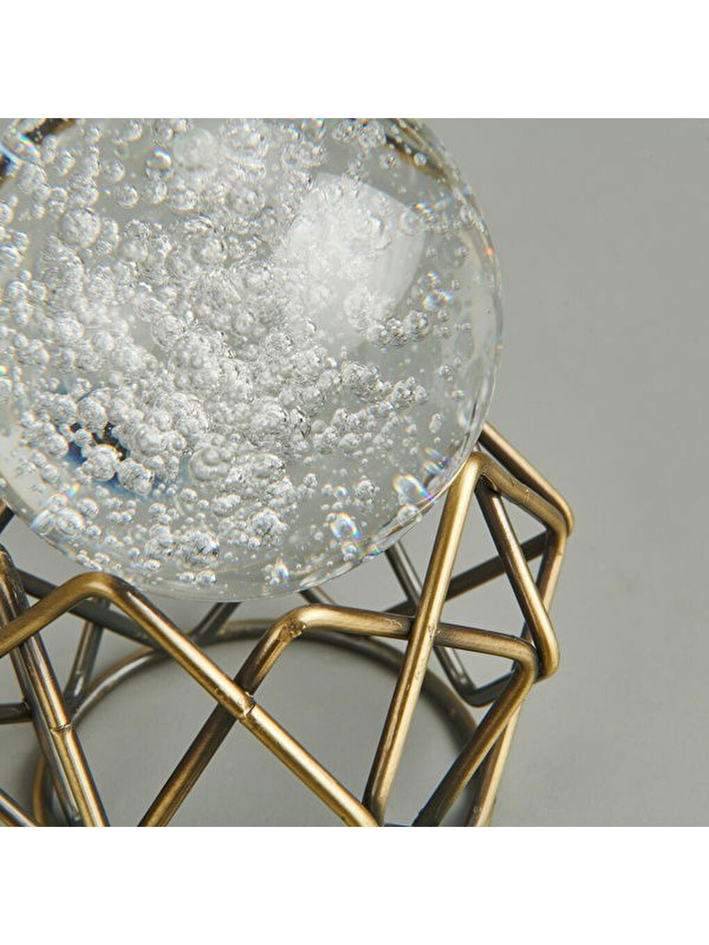 Sarı Deco Örgü Cam Top Dekor - Bronz - 14 cm-3