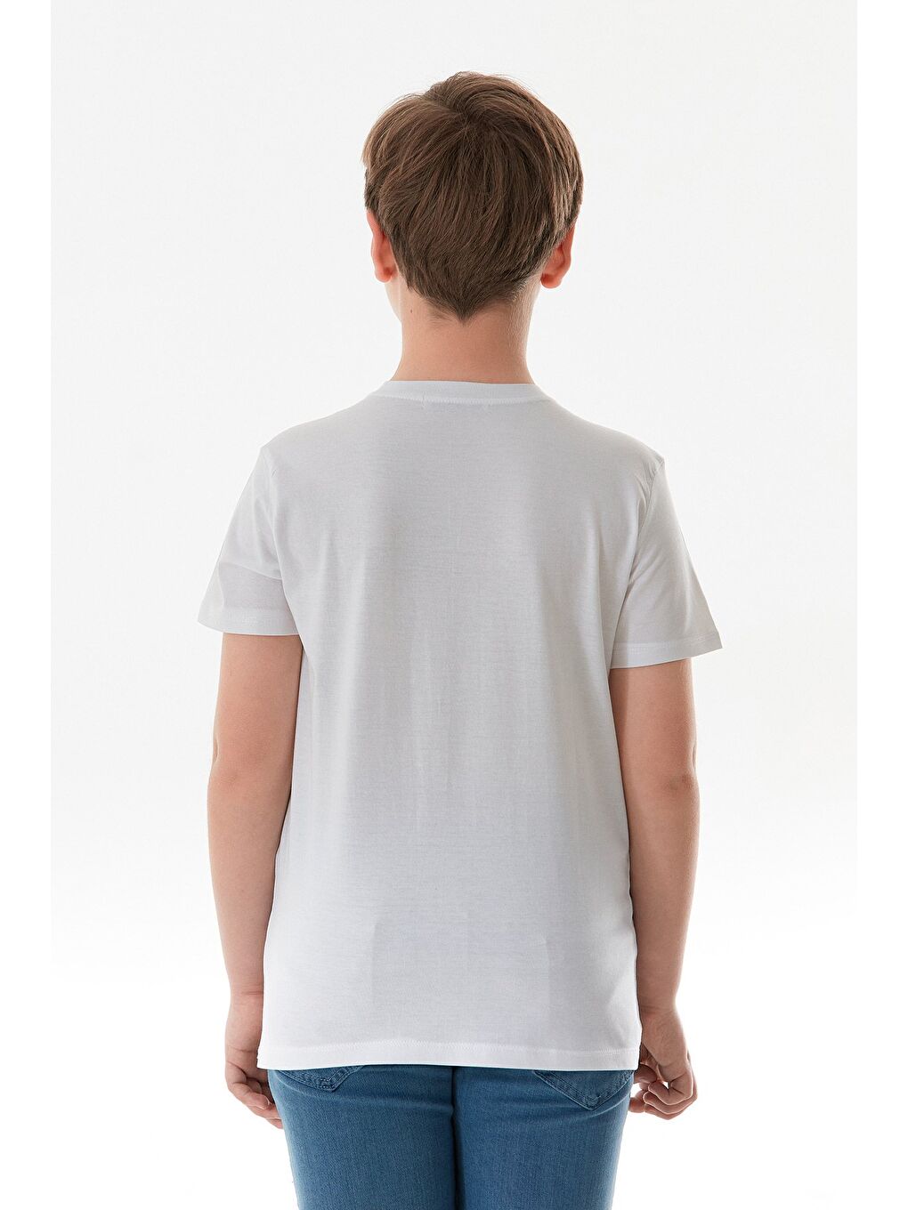 Beyaz %100 Pamuk Survıval Yazı Baskılı Erkek Çocuk Tişört-3