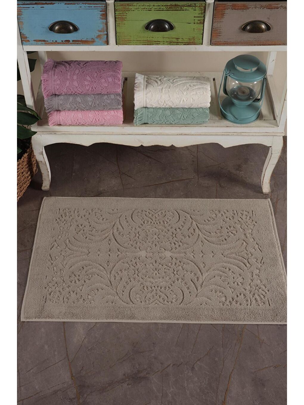 Kahverengi 2 Adet Jakaranda Ayak Havlusu Paspas Kahve