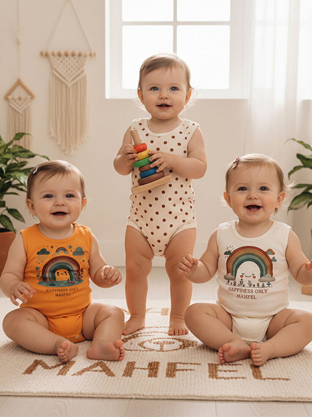 Kırmızı 3'Lü Kız %100 Pamuklu Atlet Çıtçıtlı Bebek Body Zıbın 808-815-1