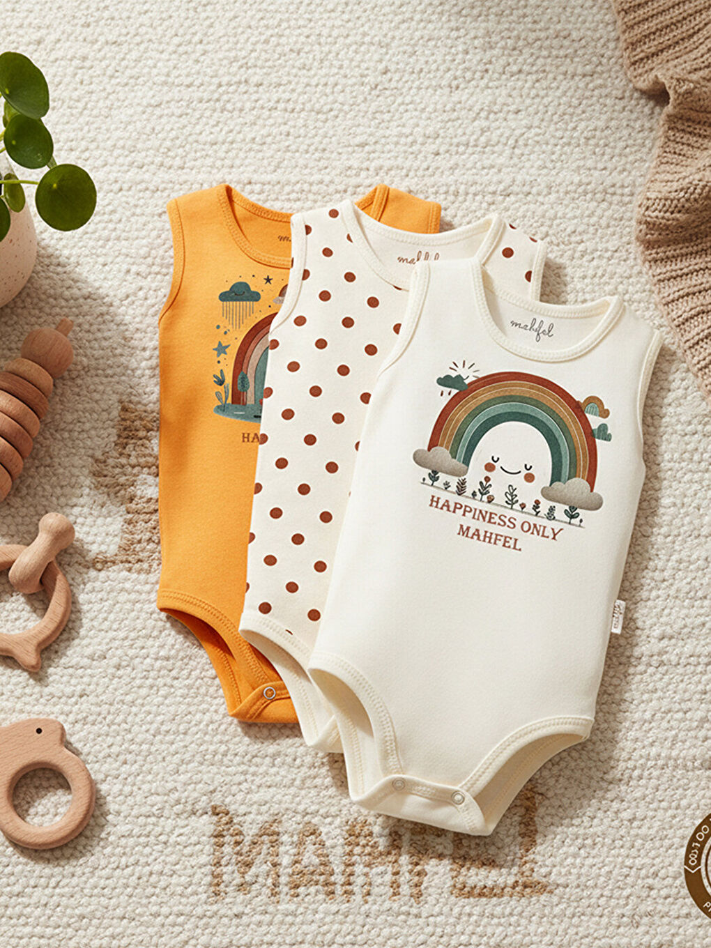 Kırmızı 3'Lü Kız %100 Pamuklu Atlet Çıtçıtlı Bebek Body Zıbın 808-815-2