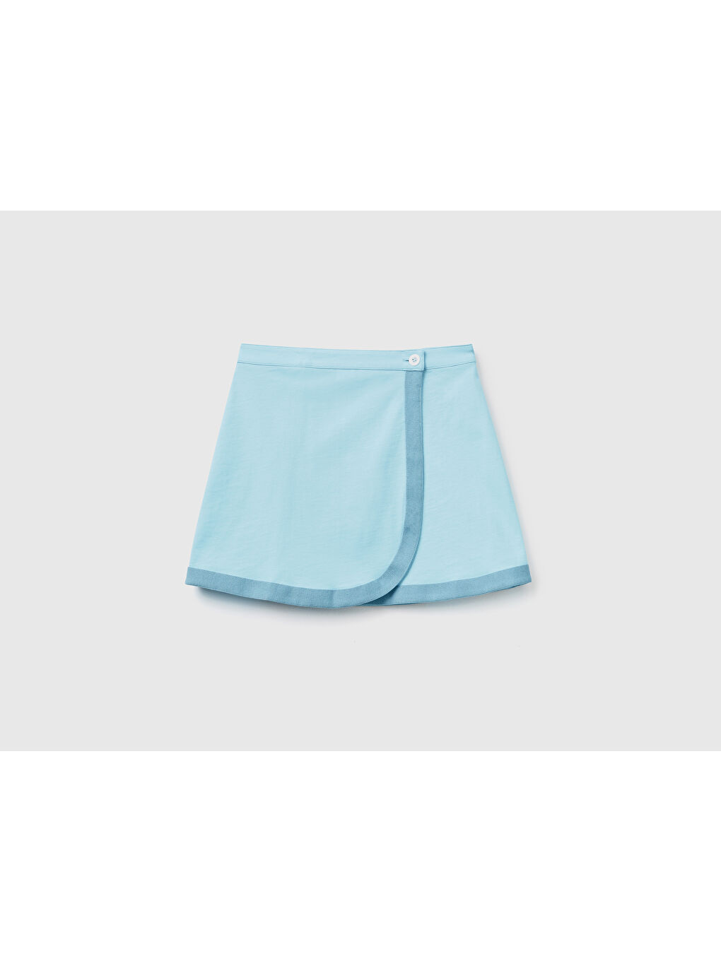 Kadın Turkuaz  100 Pamuk Anvelop Mini Etek-1