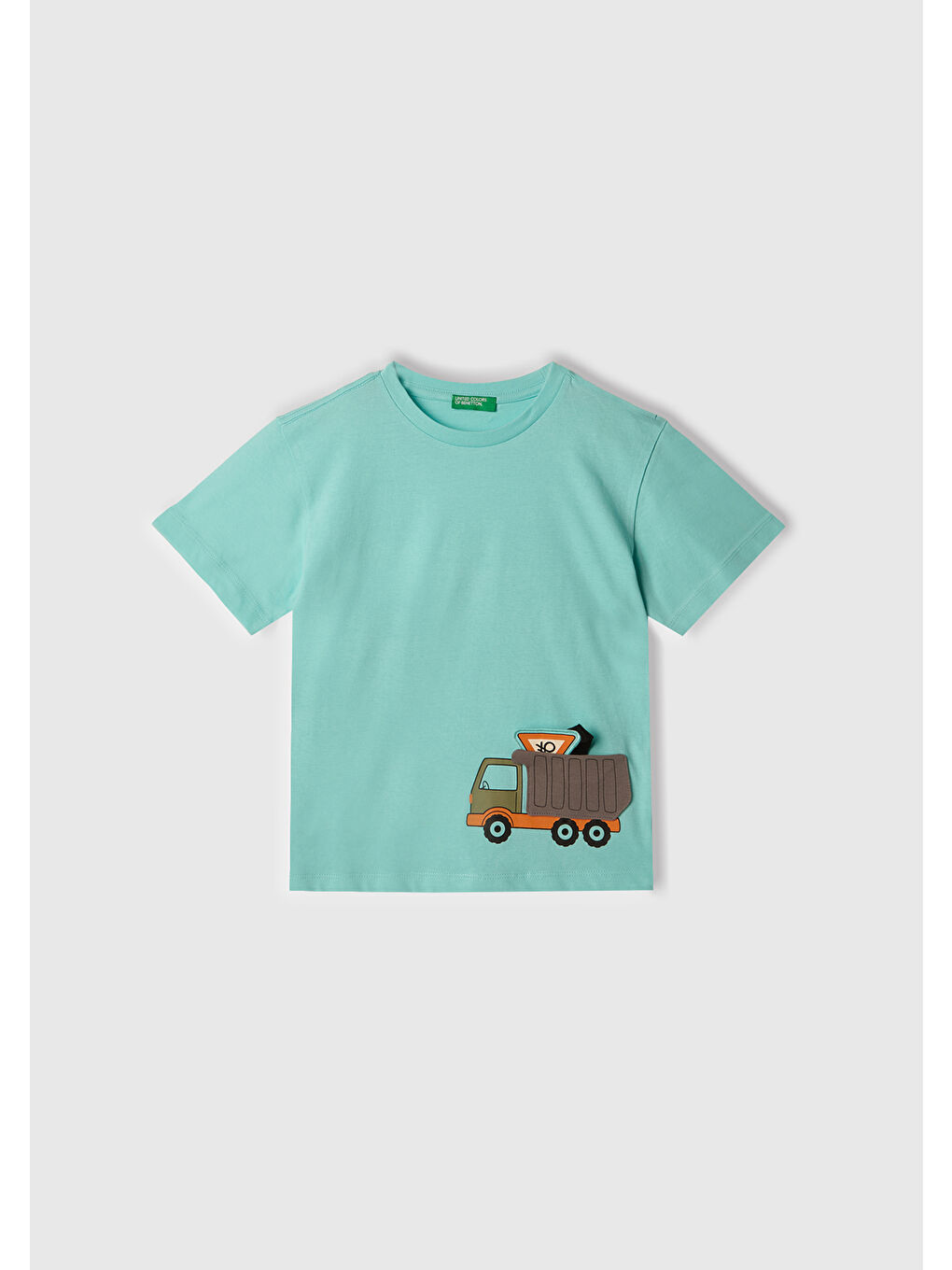 Turkuaz Erkek Çocuk Su Yeşili 3D Baskılı T-Shirt