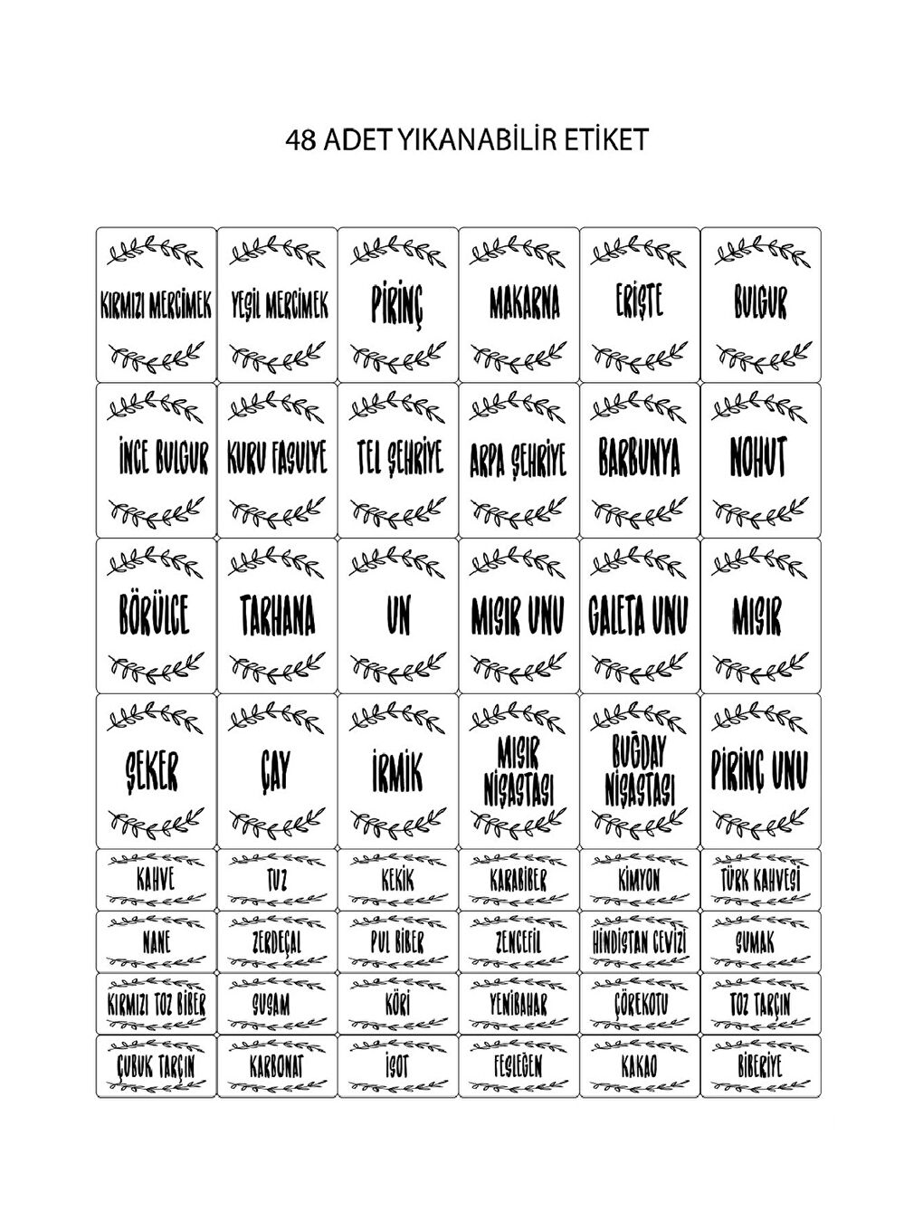 Antrasit 12'li Etiketli Büyük Boy Baharatlık Seti Kapaklı Kare Baharat Takımı Saklama Kabı 12x1100 ml-2