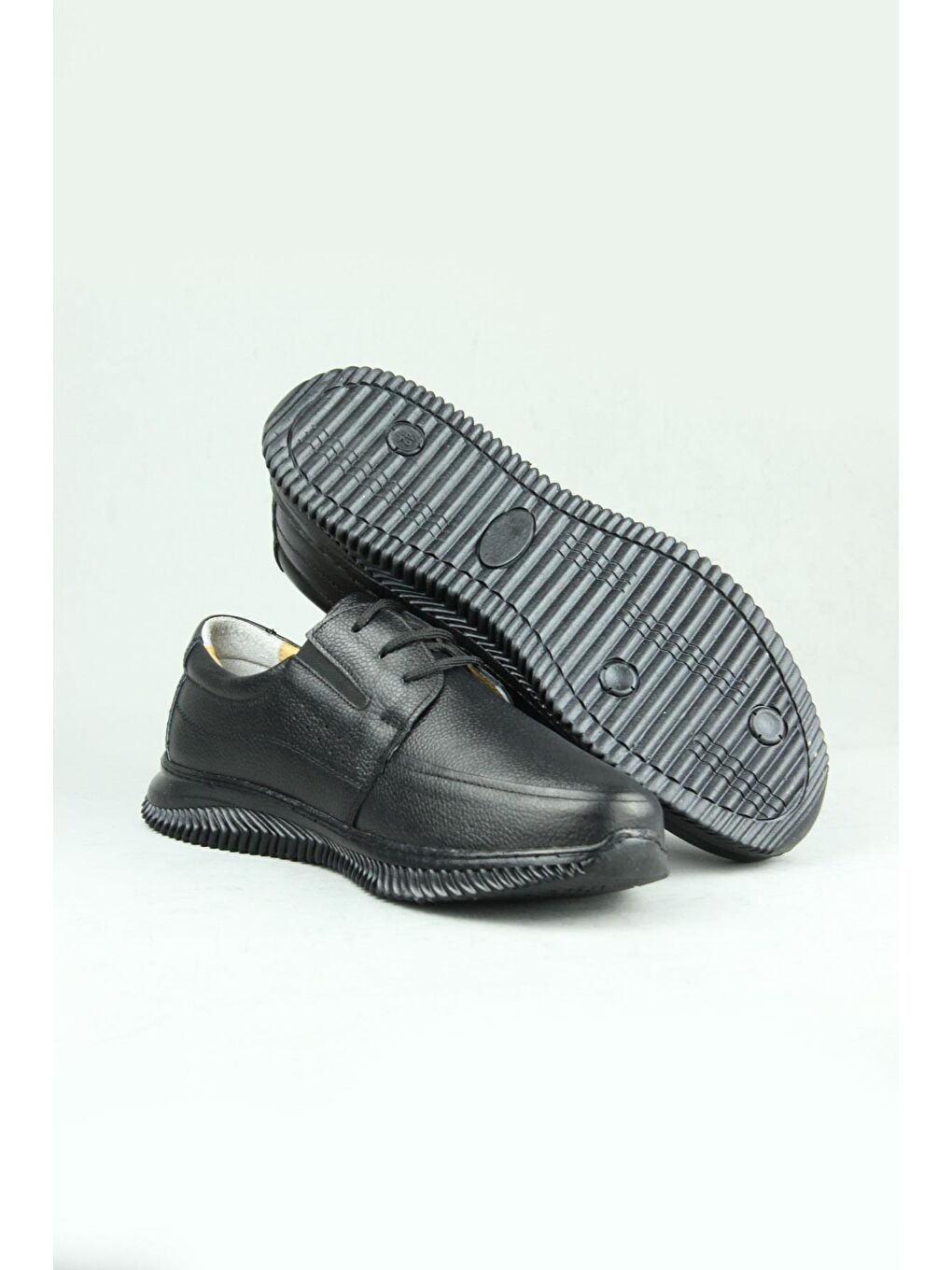 Siyah 0545 Hakiki Deri Rahat Hafif Jel Taban Günlük Ayakkabı Erkek-2