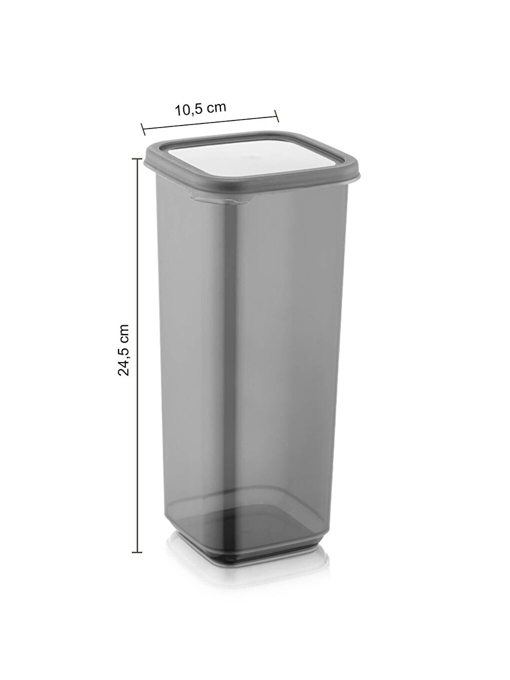 Antrasit 12'li Pino Etiketli Mega Boy Baharatlık Seti Kapaklı Kare Baharat Takımı Saklama Kabı 12x1700 ml-2