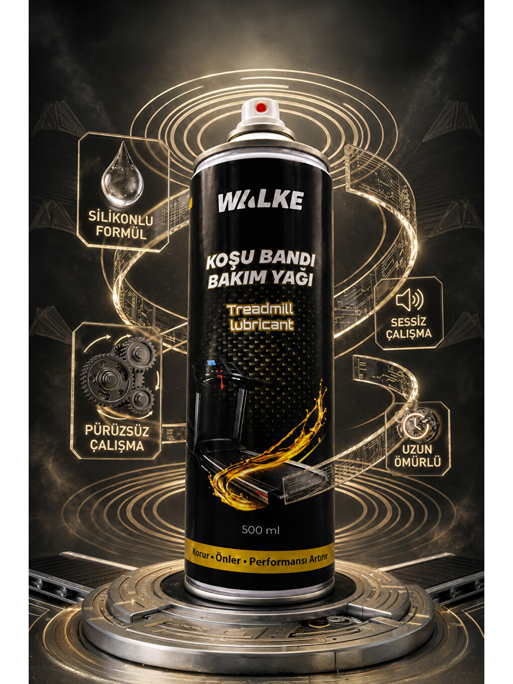 Renksiz Koşu Bandı Yağı Spreyi Silikon Sprey 500 ml Tekli-5