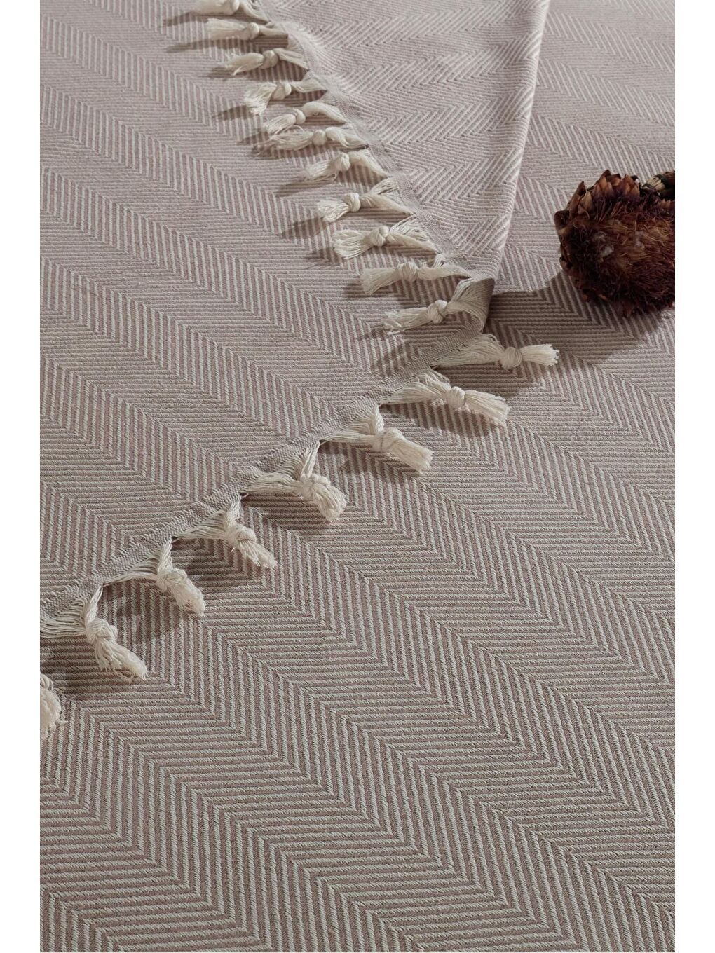 Bej Çift Kişilik Peştamal Pike-1