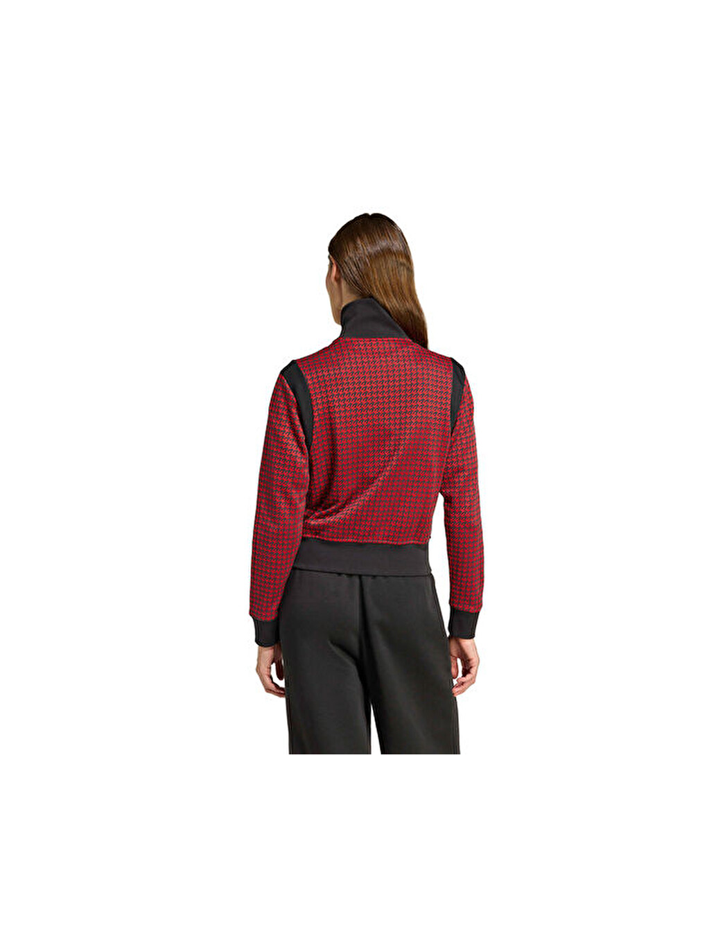 Houndstooth Tt Kadın Günlük Ceket Jy3461 Kırmızı-1