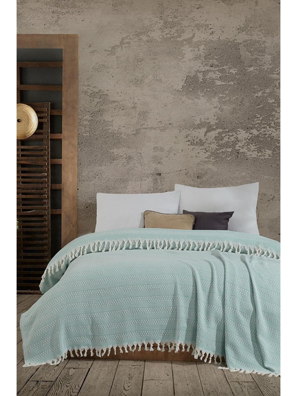 Mavi Çift Kişilik Peştamal Pike-1