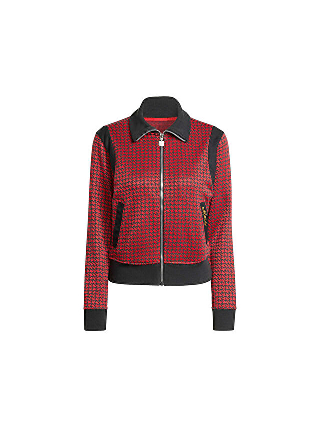 Houndstooth Tt Kadın Günlük Ceket Jy3461 Kırmızı-5