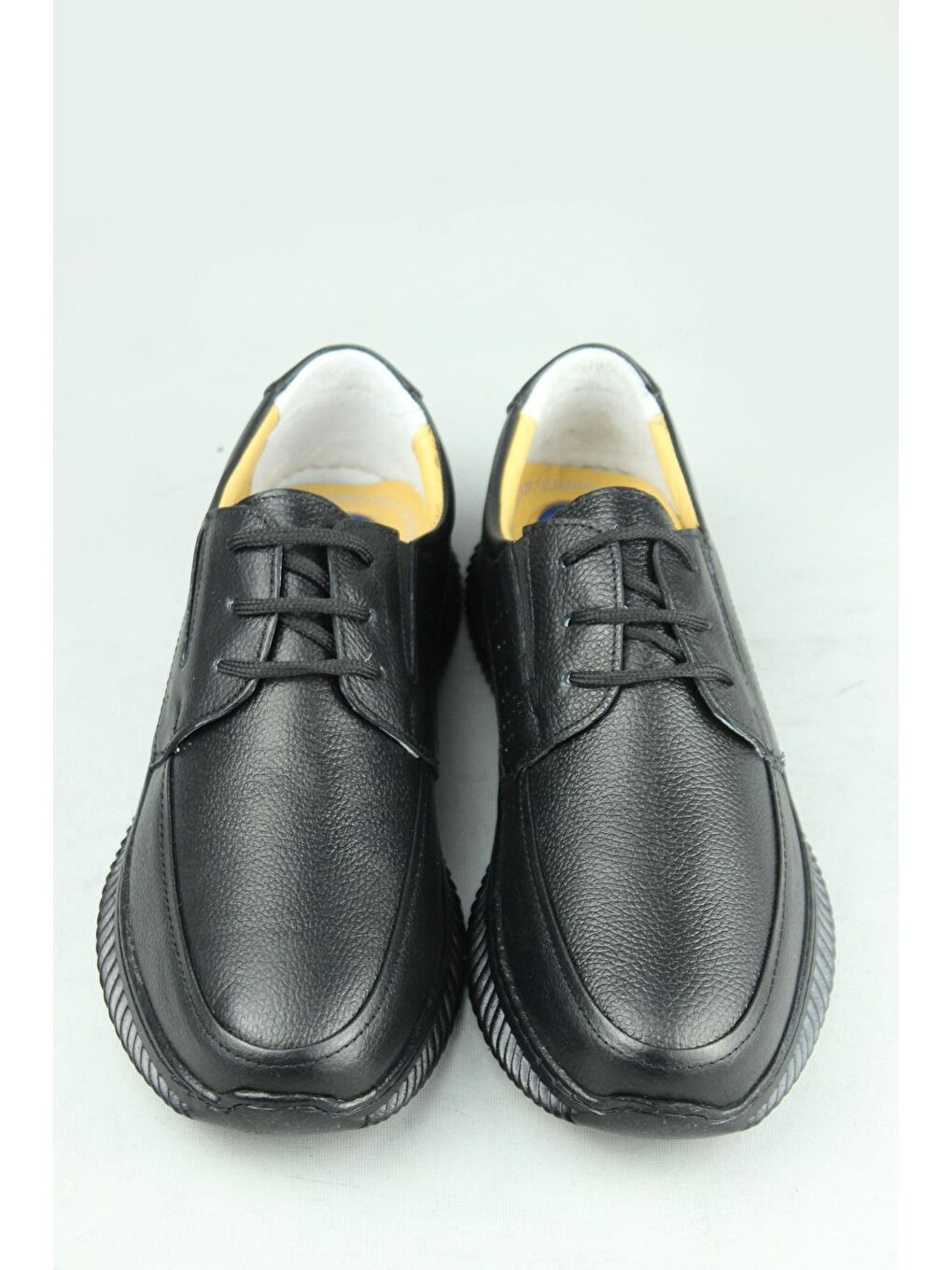 Siyah 0545 Hakiki Deri Rahat Hafif Jel Taban Günlük Ayakkabı Erkek-5