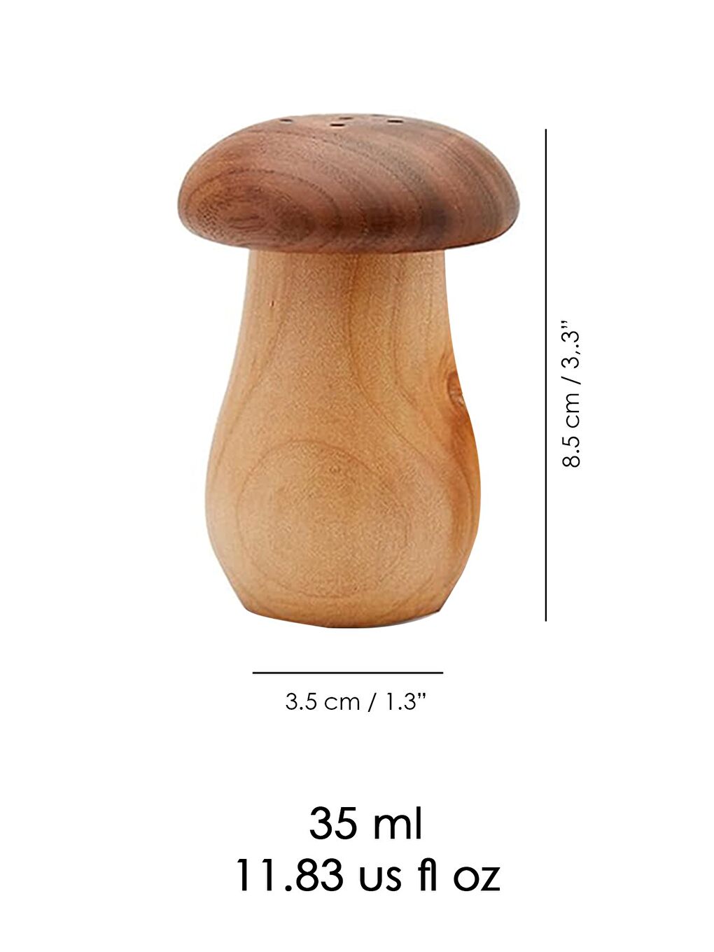 Bej 2'li Mantar Model Bambu Baharatlık Tuzluk Biberlik Karabiberlik Baharat Takımı 35 ml-3