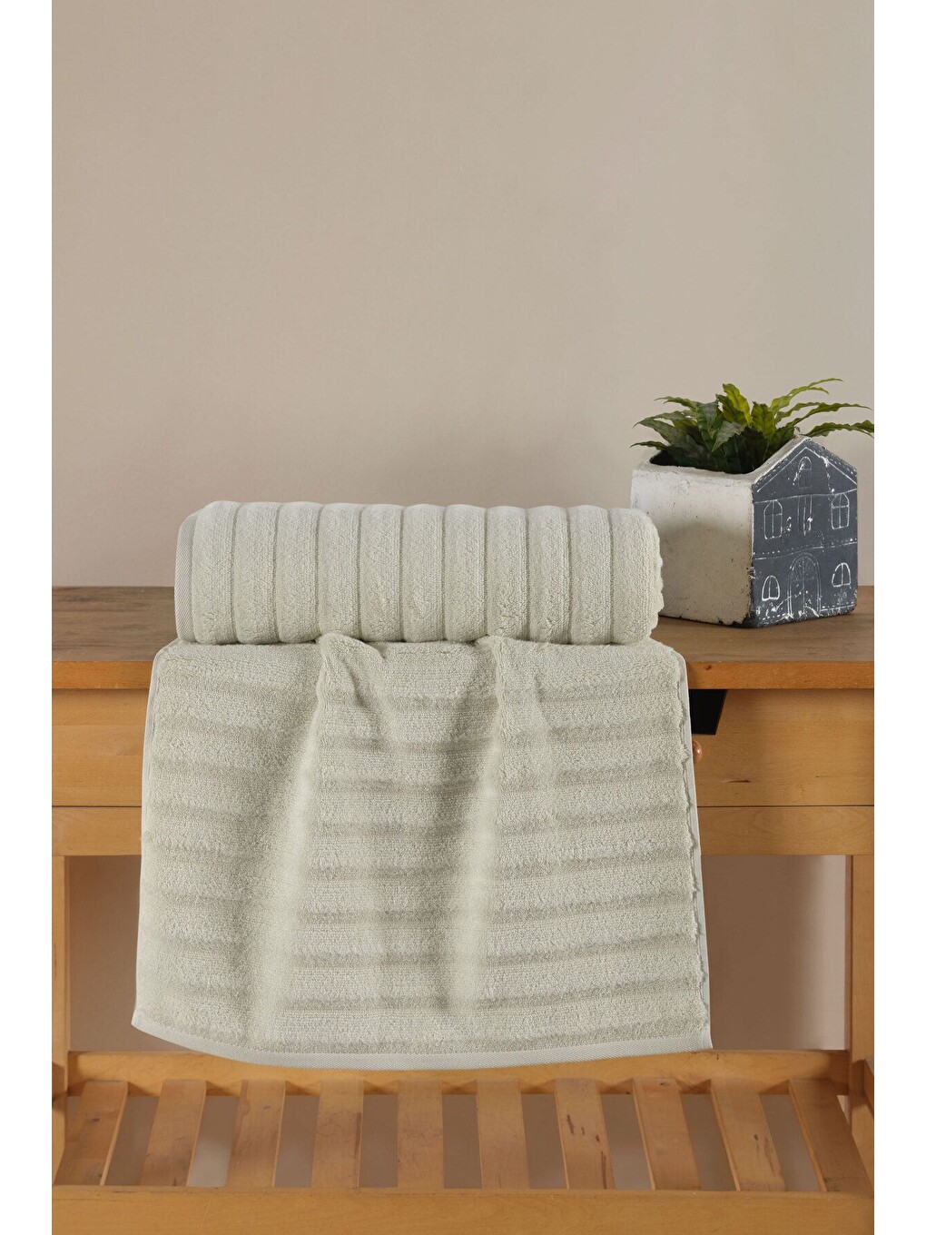 Yeşil Wave Serisi Premium Micro Pamuk El Havlusu 50x90 cm