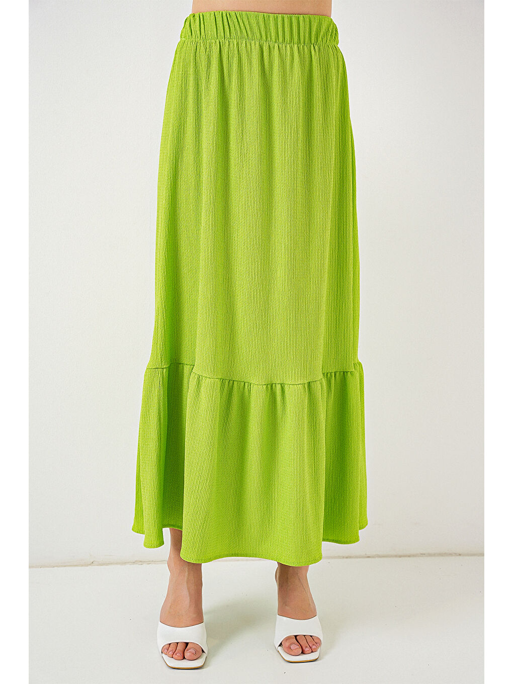1886 Uzun Örme Etek - E.Yeşil-3