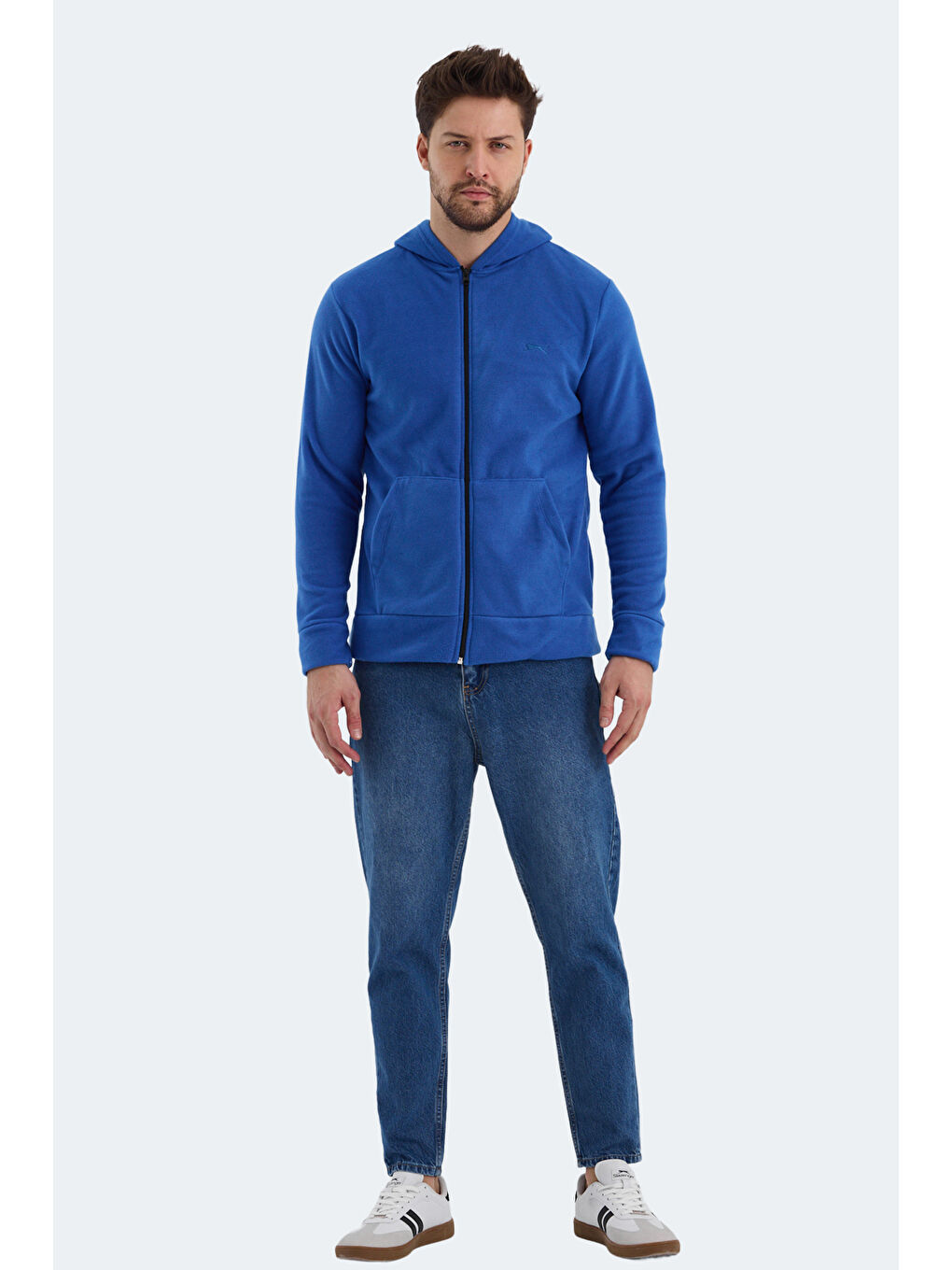 SAMSON Erkek Fermuarlı Sweatshirt Saks Mavi-6