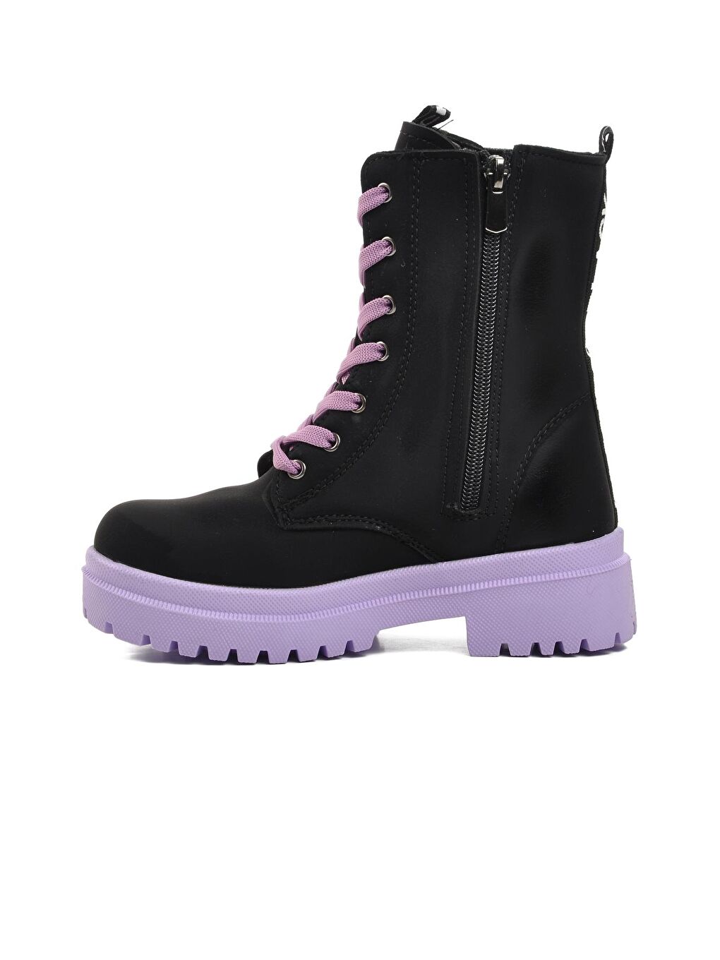 Peris-F Siyah-Lila İçi Kürklü Kız Çocuk Bot-1