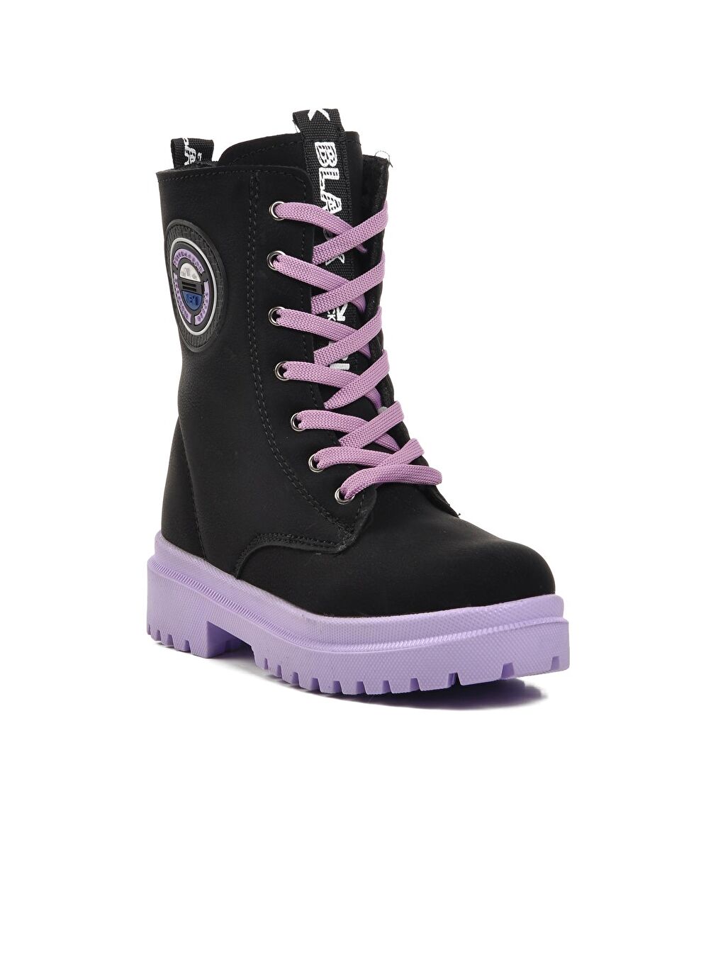 Peris-F Siyah-Lila İçi Kürklü Kız Çocuk Bot-2