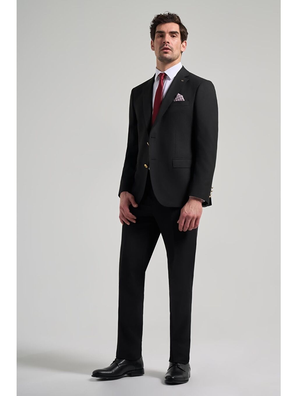 Siyah Düz Bez Ayağı Mono Yaka Tam Astar Esnek 6 Drop Comfort Fit Ceket 1002245902-2