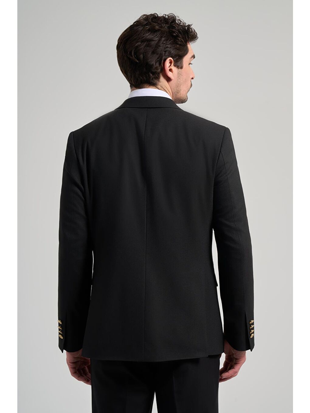 Siyah Düz Bez Ayağı Mono Yaka Tam Astar Esnek 6 Drop Comfort Fit Ceket 1002245902-4