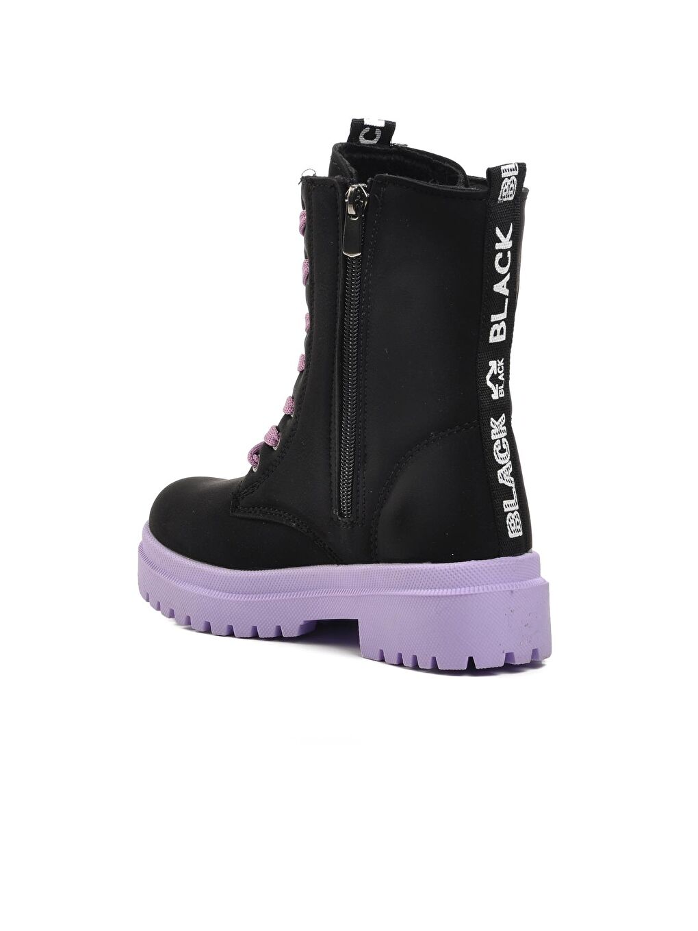Peris-F Siyah-Lila İçi Kürklü Kız Çocuk Bot-3