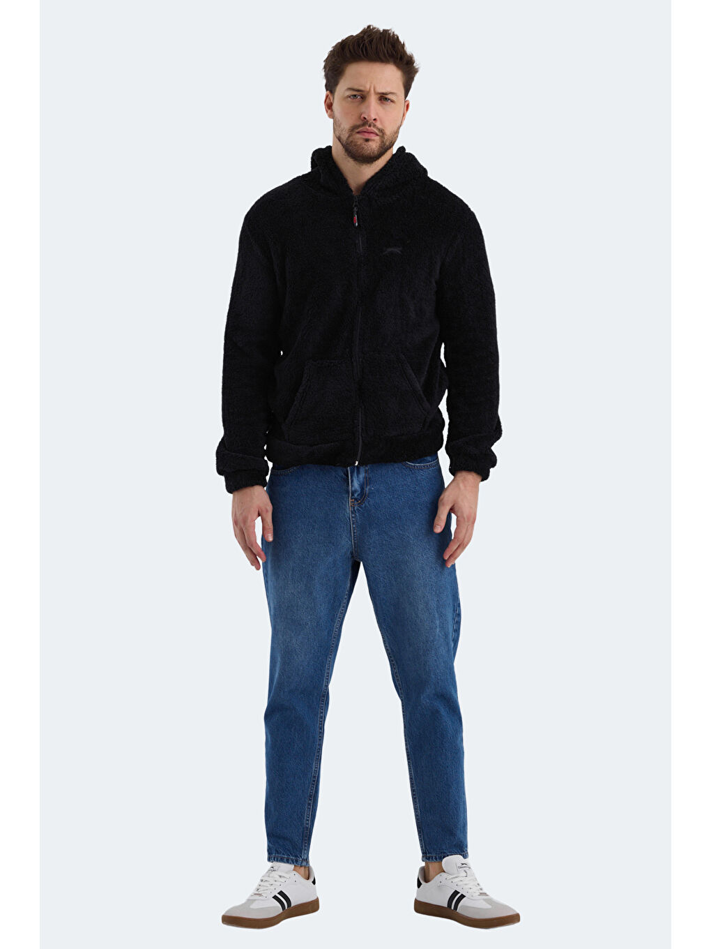 SABAS I Erkek Fermuarlı Sweatshirt Hırka Siyah-6