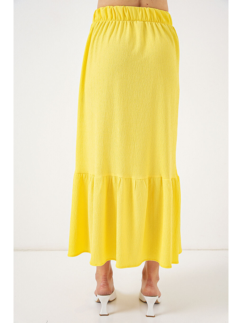 1886 Uzun Örme Etek - Sarı-6