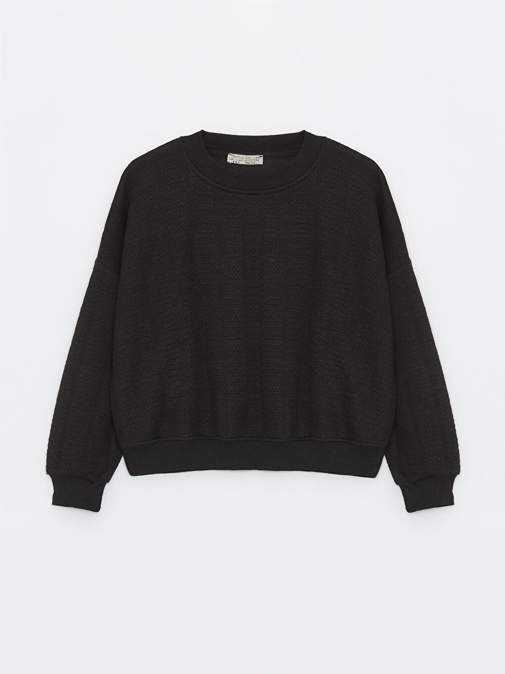 Siyah Kız Çocuk Beli Lastikli Basic Kapitone SweatShirt