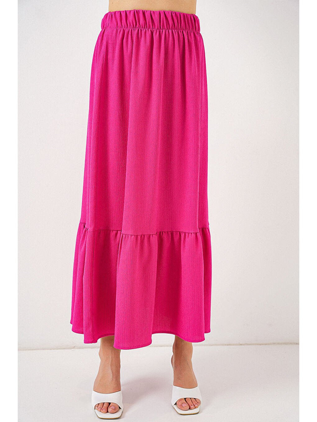 Petrol 1886 Uzun Örme Etek - Koyu Pembe-3