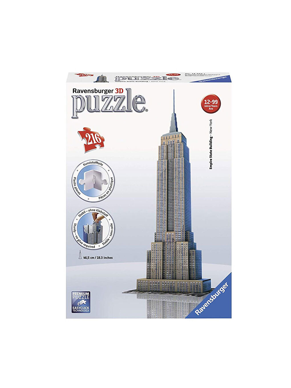 Ravensburger Renksiz Empire State Binası 3D Puzzle 125531 - 1